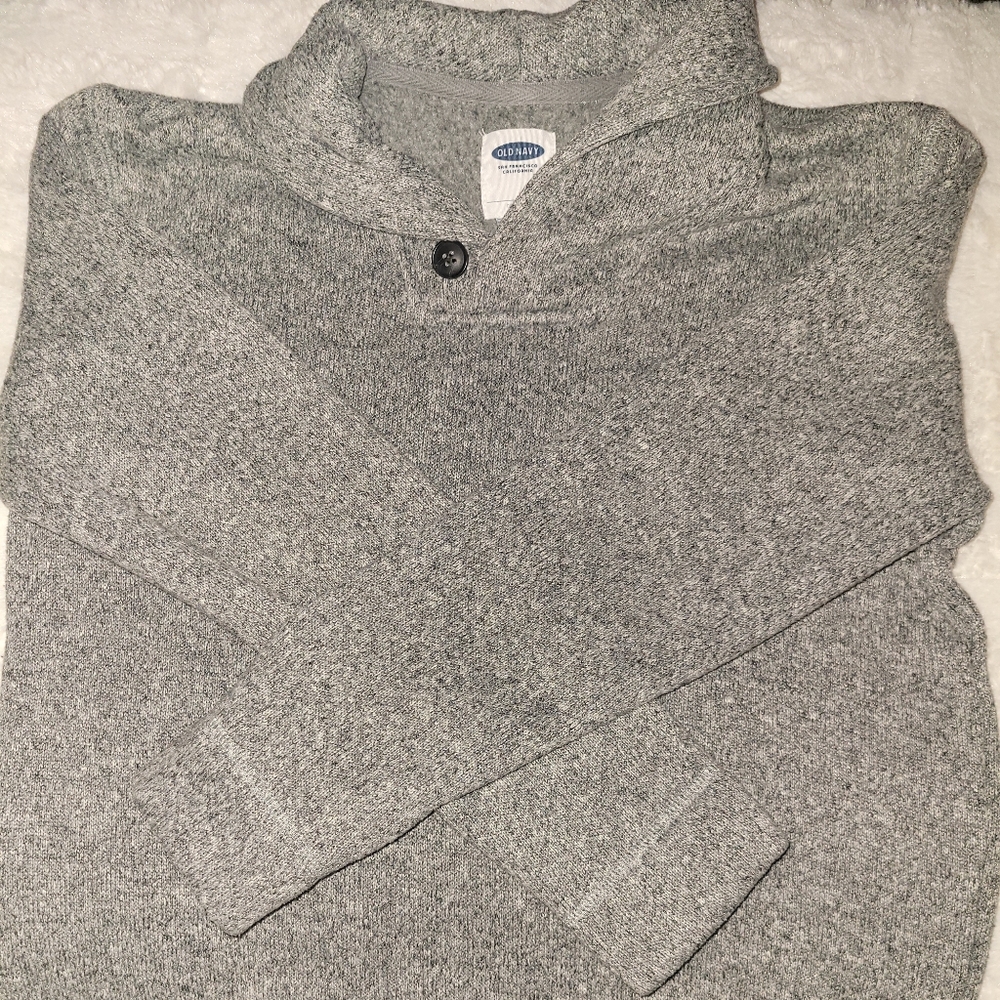 *Boy* Sweater-Knit Shawl-Collar Pullover